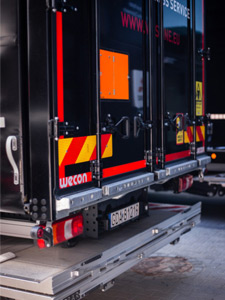 characteristic orange rectangle on a truck